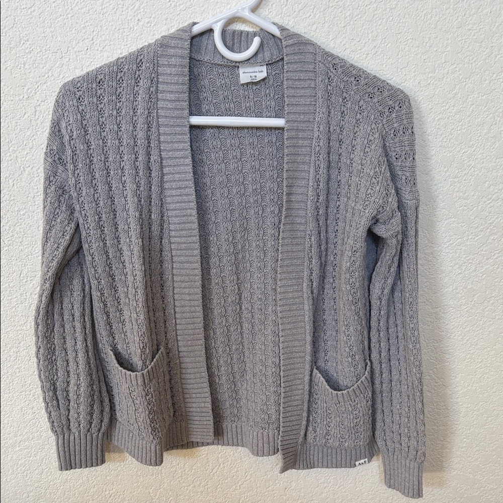 Abercrombie Kids Gray Cable Knit Cardigan
